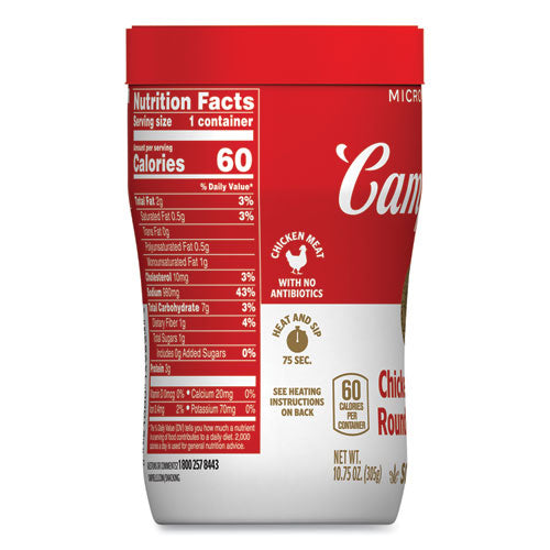 Image of Campbell's® 51000149824 Soup On The Go Chicken with Mini Noodles, 10.75 oz Cup, 8/Carton