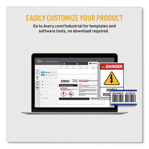 Image of Avery® 61523 Permatrack Metallic Asset Tag Labels, Laser Printers, 0.75 X 1.5, Metallic Silver, 40/sheet, 8 Sheets/pack