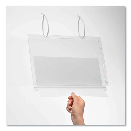 Image of Durable® 502719 Water Resistant Sign Holder Pockets with Cable Ties, 8.5 x 11, Clear Frame, 5/Pack