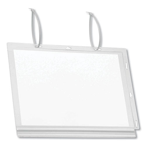 Image of Durable® 502719 Water Resistant Sign Holder Pockets with Cable Ties, 8.5 x 11, Clear Frame, 5/Pack