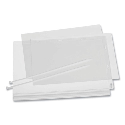 Image of Durable® 502719 Water Resistant Sign Holder Pockets with Cable Ties, 8.5 x 11, Clear Frame, 5/Pack