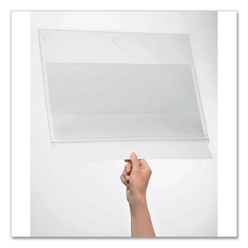 Image of Durable® 501719 Self-Adhesive Water-Resistant Sign Holder, 11 x 17, Clear Frame, 5/Pack