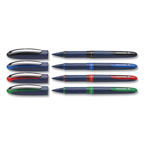 Image of Schneider® 183094 One Business Rollerball Pen, Stick, Fine 0.6 mm, Assorted Ink and Barrel Colors, 4/Pack