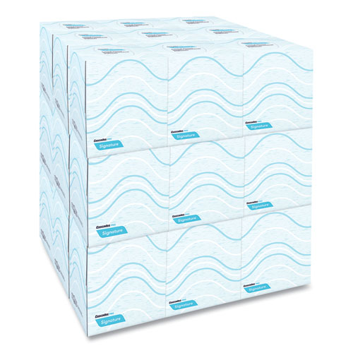 Image of Cascades PRO F710 Signature Facial Tissue, Cube Box, 2-Ply, White, 90 Sheets/Box, 36 Boxes/Carton