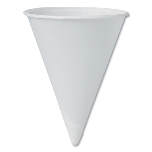 Image of SOLO® 4R-2050 Cone Water Cups, Chipboard Box Inner Packaging, ProPlanet Seal, 4 oz, Paper, White, 200/Bag, 25 Bags/Carton