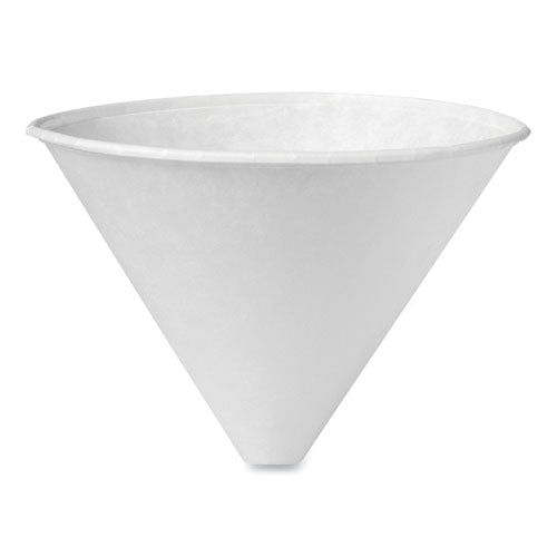 Image of SOLO® 6SRX-2050 Bare Eco-Forward Treated Paper Funnel Cups, ProPlanet Seal, 6 oz, White, 250/Bag, 10/Carton