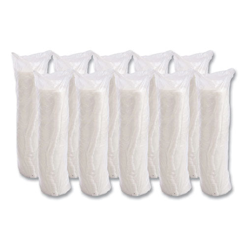 Image of Dart® 10FTL Lift n' Lock Plastic Hot Cup Lids, Fits 10 oz Hot Cups, White, 1,000/Carton