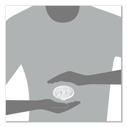 Image of Dart® 10FTL Lift n' Lock Plastic Hot Cup Lids, Fits 10 oz Hot Cups, White, 1,000/Carton
