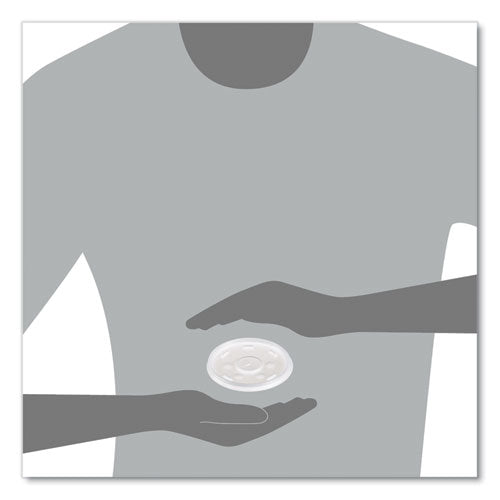 Image of Dart® 12SL Plastic Lids for Foam Cups/Bowls/Containers, Flat with Straw Slot, Fits 6 oz to 14 oz, Translucent, 100/Pack, 10 Packs/Carton