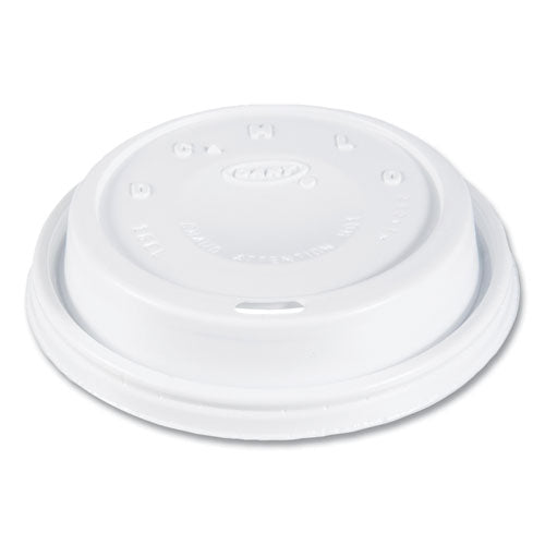 Image of SOLO® 16EL Cappuccino Dome Sipper Lids, Fits 12 oz to 24 oz Hot Cups, Plastic, White, 1,000/Carton