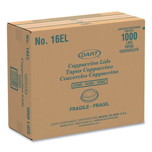 Image of SOLO® 16EL Cappuccino Dome Sipper Lids, Fits 12 oz to 24 oz Hot Cups, Plastic, White, 1,000/Carton