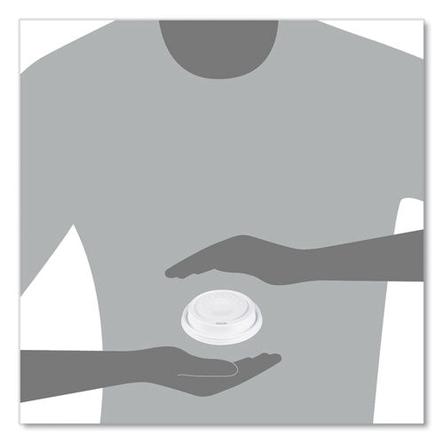 Image of SOLO® 16EL Cappuccino Dome Sipper Lids, Fits 12 oz to 24 oz Hot Cups, Plastic, White, 1,000/Carton