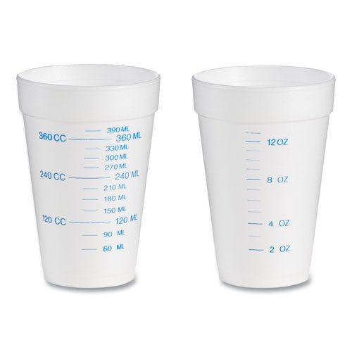 Image of Dart® 16J16GRA Graduated Foam Medical Cups, 16 Oz, White, 25/pack, 40 Packs/carton