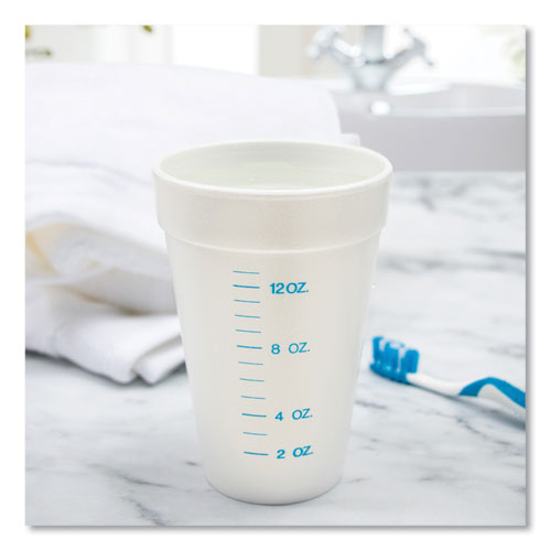 Image of Dart® 16J16GRA Graduated Foam Medical Cups, 16 Oz, White, 25/pack, 40 Packs/carton