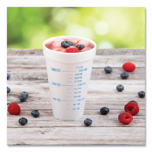 Image of Dart® 16J16GRA Graduated Foam Medical Cups, 16 Oz, White, 25/pack, 40 Packs/carton