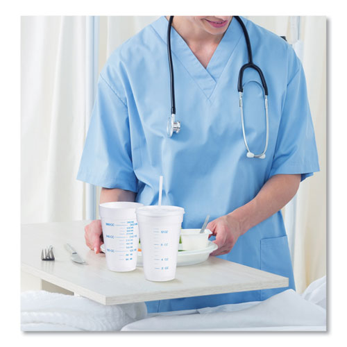 Image of Dart® 16J16GRA Graduated Foam Medical Cups, 16 Oz, White, 25/pack, 40 Packs/carton