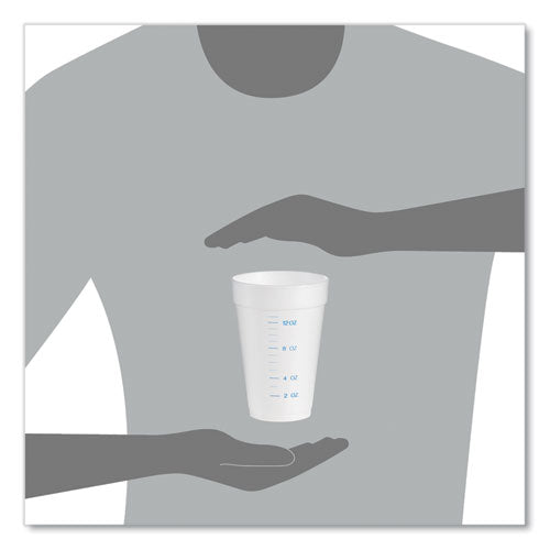 Image of Dart® 16J16GRA Graduated Foam Medical Cups, 16 Oz, White, 25/pack, 40 Packs/carton