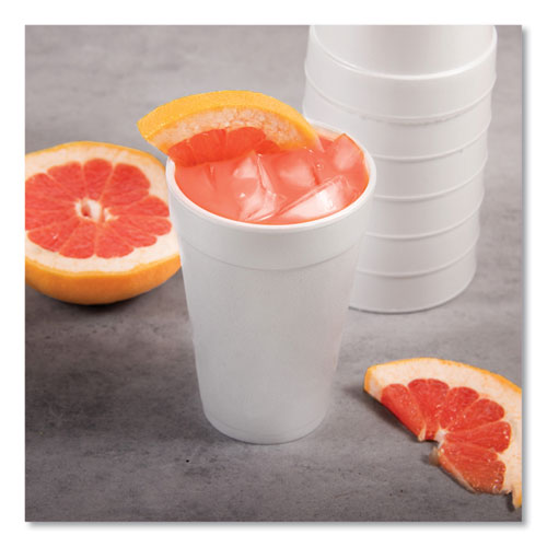 Image of Dart® 16J165 Foam Drink Cups, 16 Oz, White, 20/bag, 25 Bags/carton
