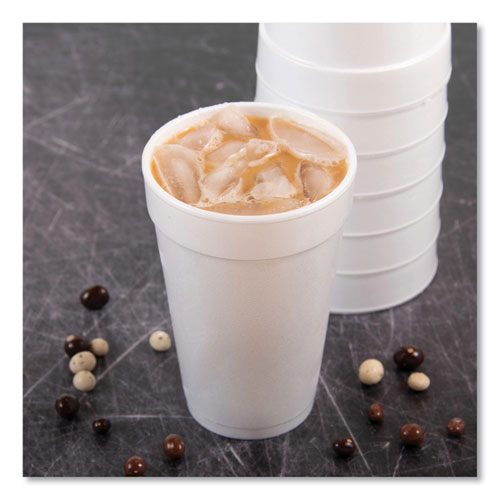 Image of Dart® 16J165 Foam Drink Cups, 16 Oz, White, 20/bag, 25 Bags/carton