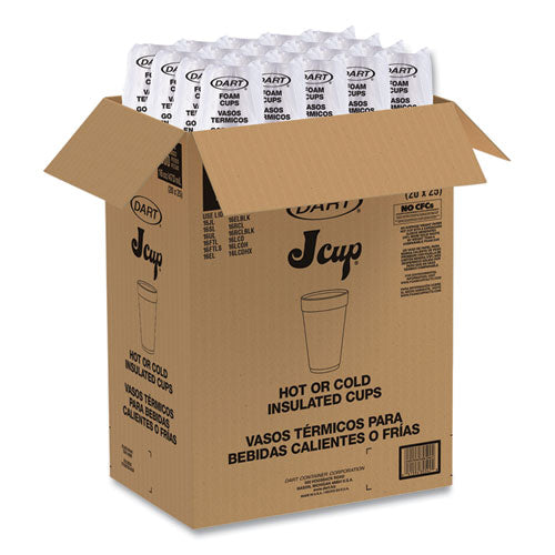 Image of Dart® 16J165 Foam Drink Cups, 16 Oz, White, 20/bag, 25 Bags/carton
