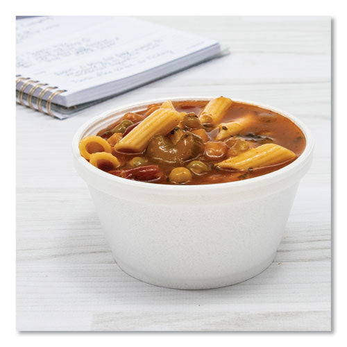 Image of Dart® 16MJ32 Foam Containers, Extra Squat, 16 oz, White, 25/Bag, 20 Bags/Carton