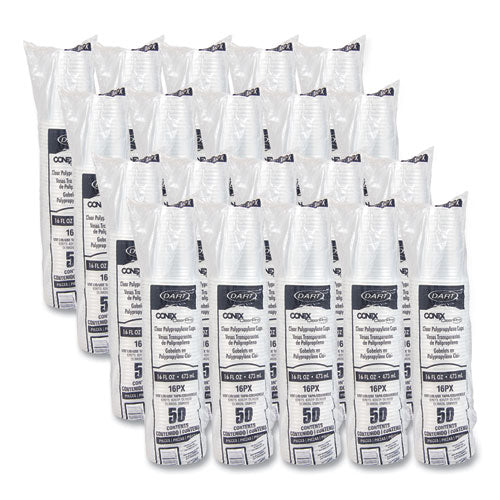 Image of Dart® 16PX Conex ClearPro Plastic Cold Cups, 16 oz, Clear, 50/Pack, 20 Packs/Carton