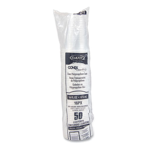 Image of Dart® 16PX Conex ClearPro Plastic Cold Cups, 16 oz, Clear, 50/Pack, 20 Packs/Carton