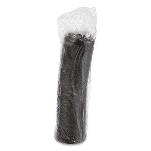 Image of Dart® 16RCLBLK Optima Reclosable Lid, Fits 12 oz to 24 oz Hot Cups, Plastic, Black, 100/Pack, 10 Packs/Carton