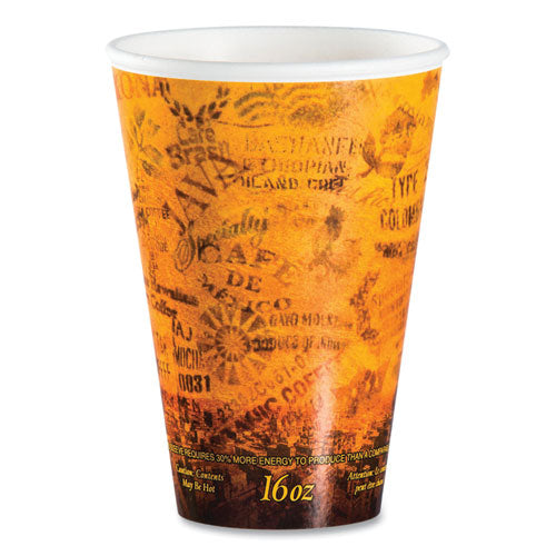 Image of Dart® 16U16ESC Fusion Escape Foam Hot/cold Cups, 16 Oz, Brown/black, 1,000/carton