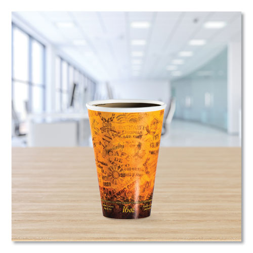 Image of Dart® 16U16ESC Fusion Escape Foam Hot/cold Cups, 16 Oz, Brown/black, 1,000/carton