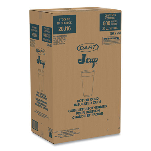 Image of Dart® 20J16 Foam Drink Cups, 20 Oz, White, 500/carton