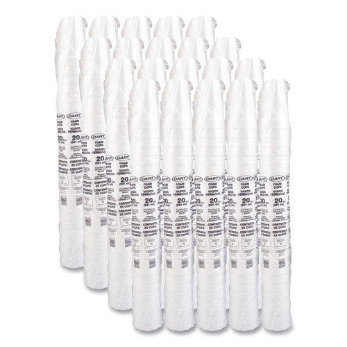 Image of Dart® 20J16 Foam Drink Cups, 20 Oz, White, 500/carton