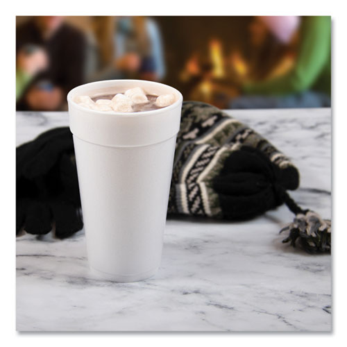 Image of Dart® 20J16 Foam Drink Cups, 20 Oz, White, 500/carton