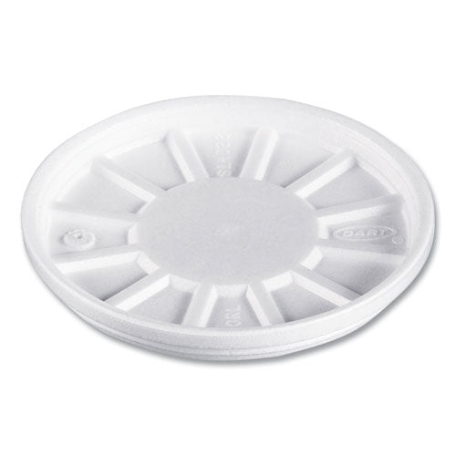 Image of Dart® 20RL Vented Foam Lids, Fits 6 oz to 32 oz Hot Cups, White, 50/Pack, 10 Packs/Carton