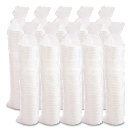 Image of Dart® 20RL Vented Foam Lids, Fits 6 oz to 32 oz Hot Cups, White, 50/Pack, 10 Packs/Carton