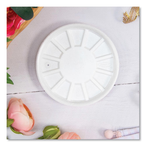 Image of Dart® 20RL Vented Foam Lids, Fits 6 oz to 32 oz Hot Cups, White, 50/Pack, 10 Packs/Carton