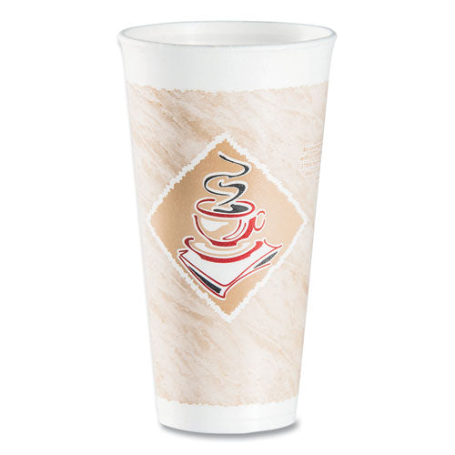 Image of Dart® 20X16G Cafe G Foam Hot/cold Cups, 20 Oz, Brown/red/white, 20/pack