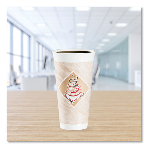 Image of Dart® 20X16G Cafe G Foam Hot/cold Cups, 20 Oz, Brown/red/white, 20/pack