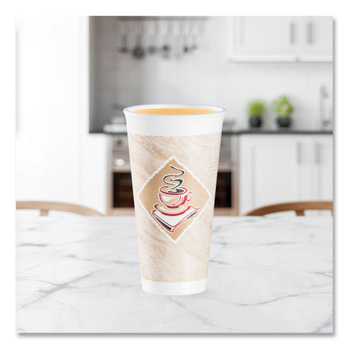 Image of Dart® 20X16G Cafe G Foam Hot/cold Cups, 20 Oz, Brown/red/white, 20/pack