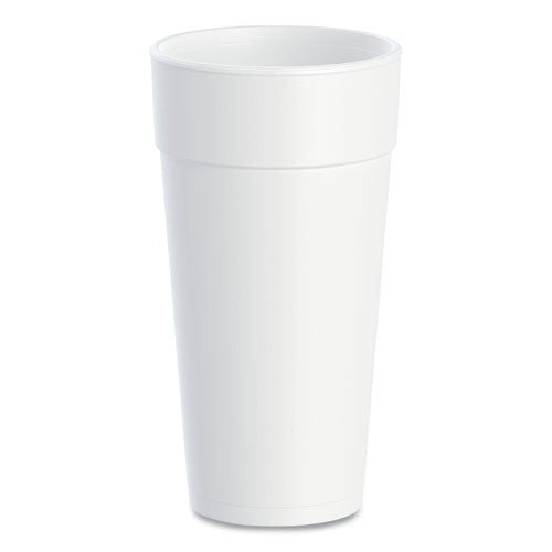 Image of Dart® 24J16 Foam Drink Cups, Hot/cold, 24 Oz, White, 25/bag, 20 Bags/carton
