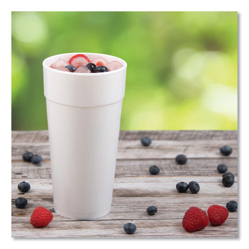 Image of Dart® 24J16 Foam Drink Cups, Hot/cold, 24 Oz, White, 25/bag, 20 Bags/carton