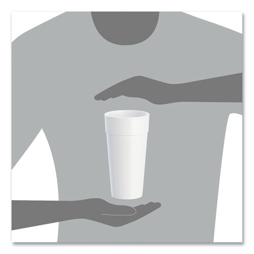 Image of Dart® 24J16 Foam Drink Cups, Hot/cold, 24 Oz, White, 25/bag, 20 Bags/carton