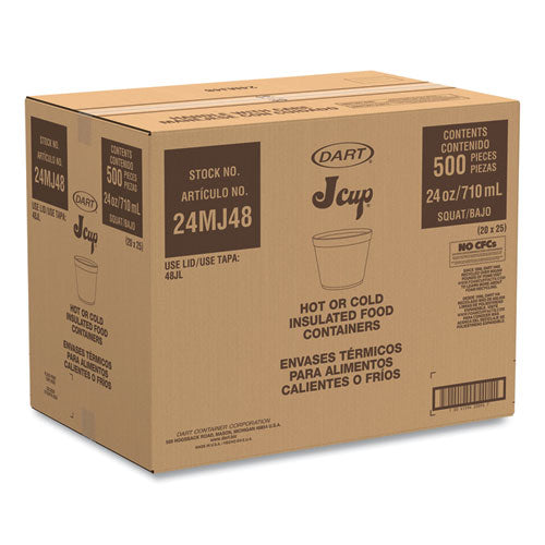 Image of Dart® 24MJ48 Foam Containers, 24 Oz, White, 25/bag, 20 Bags/carton