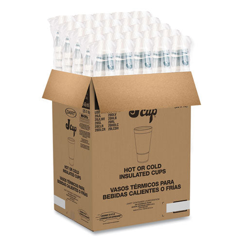 Image of Dart® 32AJ20H Horizon Hot/Cold Foam Drinking Cups, 32 oz, White/Teal, 16/Bag, 25 Bags/Carton