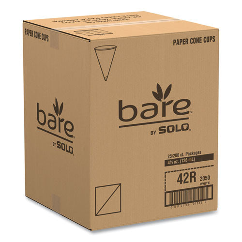 Image of SOLO® 42R-2050 Cone Water Cups, ProPlanet Seal, 4.25 oz, Paper, White, 200/Bag, 25 Bags/Carton