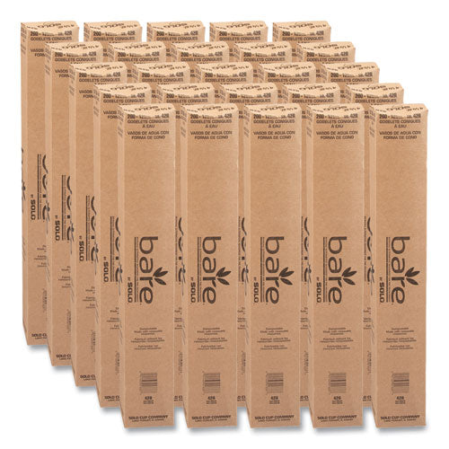 Image of SOLO® 42R-2050 Cone Water Cups, ProPlanet Seal, 4.25 oz, Paper, White, 200/Bag, 25 Bags/Carton