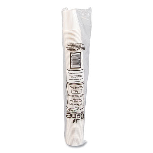 Image of SOLO® 44-2050 Paper Water Cups, ProPlanet Seal, 3 oz, White, 100/Bag, 50 Bags/Carton