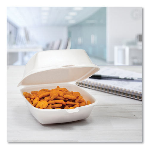 Image of Dart® 50HT1 Foam Hinged Lid Containers, 5.38 X 5.5 X 2.88, White, 500/carton
