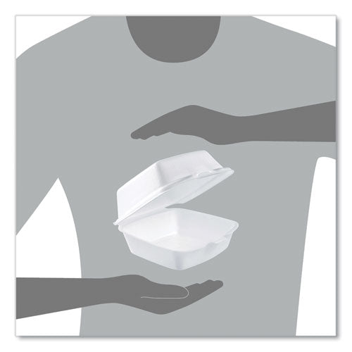 Image of Dart® 50HT1 Foam Hinged Lid Containers, 5.38 X 5.5 X 2.88, White, 500/carton
