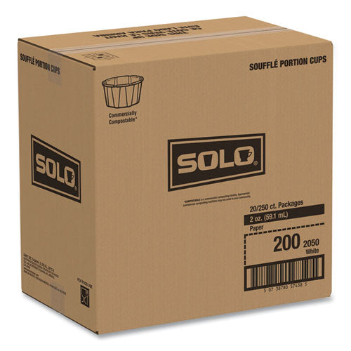 Image of SOLO® 200-2050 Paper Portion Cups, ProPlanet Seal, 2 oz, White, 250/Bag, 20 Bags/Carton